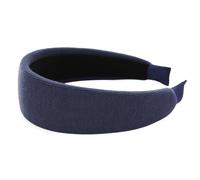 axy Breiter gepolsterter Haarreif aus geripptem Stoff Wunderschön Damen Stirnband Haarschmuck Haarreifen Hairband HR10C (Dunkelblau)