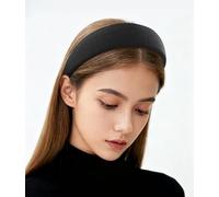 axy Breiter gepolsterter Haarreif aus geripptem Stoff Wunderschön Damen Stirnband Haarschmuck Haarreifen Hairband HR10C (Schwarz)