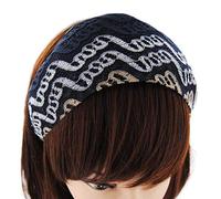 axy Breiter Haarreif 8cm Breit Haarband Hairband Stirnband Lady Look HRST3 (Schwarzblau/Silber)