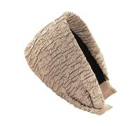 axy Breiter Haarreif aus Crinkle Stoff Wunderschön Damen Stirnband Haarschmuck Haarreifen Hairband HR14C (Beige, Extra breit)