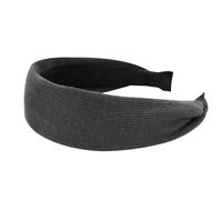 axy Breiter Haarreif aus geripptem Stoff Wunderschön Damen Stirnband Haarschmuck Haarreifen Hairband HR10B (Dunkelgrau, breit)
