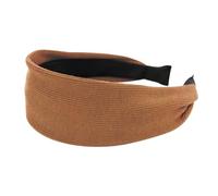 axy Breiter Haarreif aus geripptem Stoff Wunderschön Damen Stirnband Haarschmuck Haarreifen Hairband HR10B (Braun, breit)