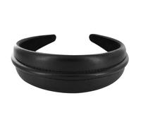 axy Breiter Haarreif aus Kunstleder - Wunderschön edler Haarreifen Damen Stirnband Haarschmuck HR27E (Schwarz)