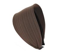 axy Breiter Haarreif aus Plissiertem Stoff Wunderschönes Design Damen Stirnband Haarschmuck Haarreifen Hairband HR39 (Braun)