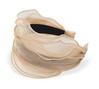 axy Breiter Haarreif in modischem Design Stirnband Vintage Haarschmuck Damen Haarreifen HRM2 (Beige)