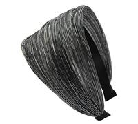axy Breiter Haarreif mit Glitzerfäden Wunderschön Damen Stirnband Haarschmuck Haarreifen Hairband HR31 (Dunkelgrau, Extra Breit)