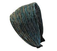 axy Breiter Haarreif mit Glitzerfäden Wunderschön Damen Stirnband Haarschmuck Haarreifen Hairband HR31 (Peacock Blue, Extra Breit)