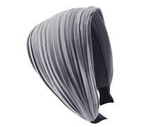 axy Breiter Haarreif mit leichtem Flanell (Leder Optik) Damen Stirnband Haarschmuck Haarreifen HR32 (Grau)