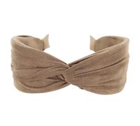 axy Breiter Haarreif mit raffiniertem Knoten aus leichtem Flanellstoff Wunderschön Damen Stirnband Haarschmuck Haarreifen Hairband HRD6 (Beige, Extra Breit)