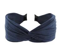 axy Breiter Haarreif mit raffiniertem Knoten aus leichtem Flanellstoff Wunderschön Damen Stirnband Haarschmuck Haarreifen Hairband HRD6 (Blau, Extra Breit)