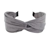 axy Breiter Haarreif mit raffiniertem Knoten aus leichtem Flanellstoff Wunderschön Damen Stirnband Haarschmuck Haarreifen Hairband HRD6 (Grau, Extra Breit)