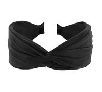 axy Breiter Haarreif mit raffiniertem Knoten aus leichtem Flanellstoff Wunderschön Damen Stirnband Haarschmuck Haarreifen Hairband HRD6 (Schwarz, Extra Breit)