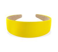 axy Breiter Haarreif mit Satin bezogen Damen Haarband Vintage Klassik-Look Hairband Stirnband HRK1 (Gelb)