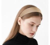axy Breiter Haarreif mit Satin bezogen Haarband Vintage Klassik-Look Hairband Stirnband HRK1 (Beige)