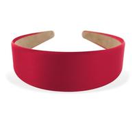 axy Breiter Haarreif mit Satin bezogen Haarband Vintage Klassik-Look Hairband Stirnband HRK1 (Rot)
