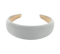 axy Breiter Haarreif mit Stoff gepolstertes Candy Colours - Wunderschön Damen Stirnband Haarschmuck Haarreifen HRK2A (Silbergrau)