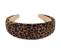 axy Breiter Haarreif mit Stoff gepolstertes Candy Colours - Wunderschön Stirnband Haarschmuck Haarreifen HRK2A (Leopardenmuster)