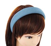 axy Breiter Haarreif mit Stoff gepolstertes - Jeansstoff - Wunderschön Stirnband Haarschmuck Haarreifen HRK2J (Jeansstoff - Blau)