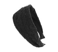 axy Breiter Haarreif mit strukturiertem Spitzenstoff Wunderschön Damen Stirnband Haarschmuck Haarreifen Hairband HR25B (Schwarz, breit)
