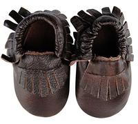 axy-BS1 Leder Lauflernschuhe Krabbelschuhe Babyschuhe mit verschiedene Fraben (18-24 Monate, Dunkelbraun)