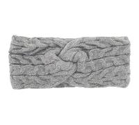 axy Damen Strick Stirnband mit Twist Knoten, Silberfäden und Zopfmuster, Winter Haarband, Kopfband - Ohrenwärmer - gestrickt Headband - warm HBW6 (Grau)