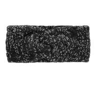 axy Damen Strick Stirnband mit Twist Knoten, Silberfäden und Zopfmuster, Winter Haarband, Kopfband - Ohrenwärmer - gestrickt Headband - warm HBW6 (Schwarz)
