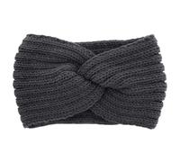 axy Damen Strick Stirnband mit Twist Knoten, Winter Haarband, Headband gestrickt Haarband (Dunkelgrau)