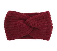 axy Damen Strick Stirnband mit Twist Knoten, Winter Haarband, Headband gestrickt Haarband (Dunkelrot)
