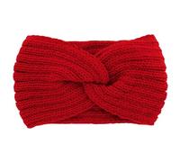 axy Damen Strick Stirnband mit Twist Knoten, Winter Haarband, Headband gestrickt Haarband (Rot)