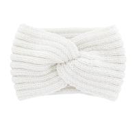axy Damen Strick Stirnband mit Twist Knoten, Winter Haarband, Headband gestrickt Haarband (Weiss)