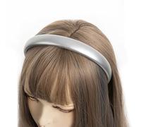 axy Gepolsterter Haarreif mit Metallicfarbe - Damen Haarreifen in Metallic-Optik Wunderschön Stirnband Haarschmuck HR27D (Silber)