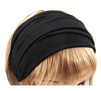 axy Haarband Yoga Stirnband Headband Hairband Wunderschön Damen Haarschmuck Sport Stirnbänder HB4 (Schwarz, Extra breit)