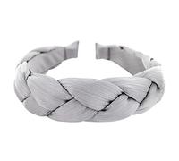 axy Haarreif mit Geflochtener Stoff in Candy Colours - Wunderschön Stirnband Damen Haarschmuck Haarreifen HRZ2 (Silbergrau)