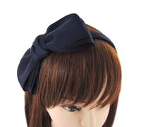 axy Haarreif mit große Schleife 14 cm x 7 cm - Wunderschön Damen Stirnband Haarschmuck Haarreifen HRS3 (Schwarzblau)