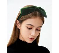 axy Haarreif mit große Schleife 16 cm x 5 cm aus Samt- Wunderschön Stirnband Haarband Haarschmuck Haarreifen HRS6 (Grün)