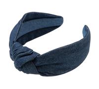 axy Haarreif mit Knoten aus Jeansstoff - Wunderschön Damen Stirnband Haarschmuck Haarreifen HR35J (Dunkelblau)
