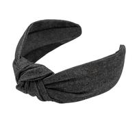 axy Haarreif mit Knoten aus Jeansstoff - Wunderschön Damen Stirnband Haarschmuck Haarreifen HR35J (Schwarz)