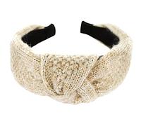 axy Haarreif mit Knoten und Gestricktes-Vintage-Wunderschön Stirnband Haarschmuck Damen Haarreifen HR6A (Beige)