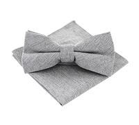 axy Herren Fliege mit Einstecktuch als Set zum Anzug, Tweed Style, bereits vorgebunden, Schleife Konfirmation verstellbar (Muster 6)