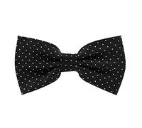 axy Herren gepunktete Fliege mit Geschenkbox, Schleife, bereits gebunden, Konfirmation verstellbar FLI6 (Schwarz mit Weissen Punkten)
