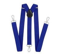 axy Herren Hosenträger mit 3 robusten Karabiner Verschluss 2,5 cm breit Y-Form stufenlos verstellbar (Blau)