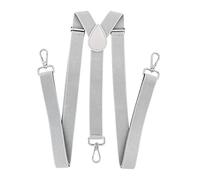 axy Herren Hosenträger mit 3 robusten Karabiner Verschluss 2,5 cm breit Y-Form stufenlos verstellbar (Lichtgrau)