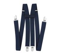 axy Hosenträger für Herren breit 2,5 cm in H-Form mit 4 Hosenträger Clips extra stark längenverstellbar (Schwarzblau)