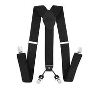 axy Hosenträger für Herren breit 3,5 cm in Y-Form mit 4 Hosenträger Clips extra stark längenverstellbar (Schwarz)