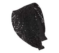 axy HR14A Haarreif SERIE 14A mit Paillette Hair band -Vintage - Wunderschön Stirnband (Schwarz)