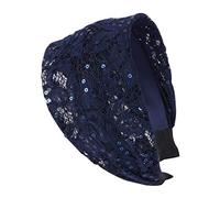 axy HR14A Haarreif SERIE mit Paillette Hair band -Vintage - Wunderschön Stirnband (Dunkelblau)