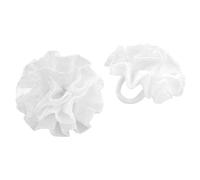 axy Kinder Haargummi 2 stück Blumen Haargummis zur Kommunion in Weiss, Mädchen Ballet Haarschmuck mit Stoffblumen HSG15 (2er Set-Modell 2)