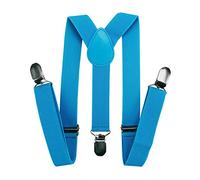 axy Kinder/Jungen Hosenträger-Y Form breit 2,5 cm mit 3 Starken Clips, kombinierbar mit Fliege - Uni Farben HTK25-1 (für Kinder (6 Monaten - 6 Jahre alt), Königblau)