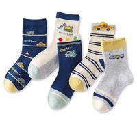 axy Kinder Socken 5 Paar Multipack Jungen Mädchen Kindersocken Kleinkinder Kids Strümpfe Dinos Auto (DE/NL/SE/PL, Numerisch, 27, 30, Regular, 5er - Fahrzeuge_S17)
