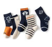 axy Kinder Socken 5 Paar Multipack Jungen Mädchen Kindersocken Kleinkinder Kids Strümpfe Dinos Auto (31-34, 5er-Space)